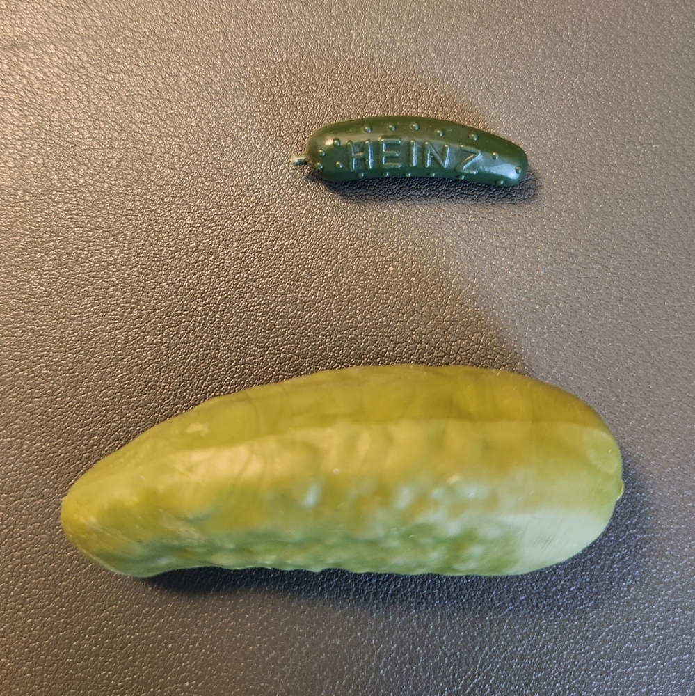 Novelty Vintage Heinz Pickle Pin And Pickle Eraser